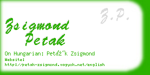 zsigmond petak business card